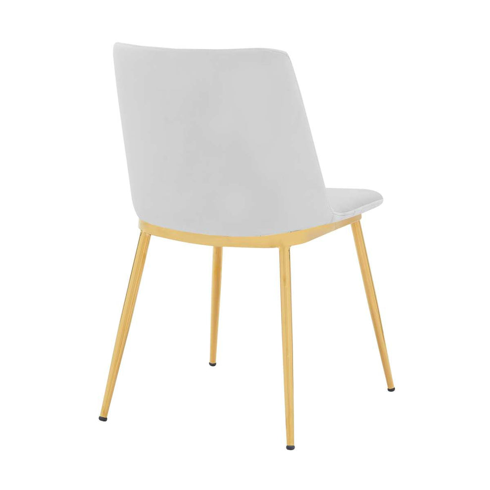 Messina Modern Blue Velvet and Gold Metal Leg Dining Room Chairs - Set of 2 By Armen Living | Dining Chairs | Modishstore - 18