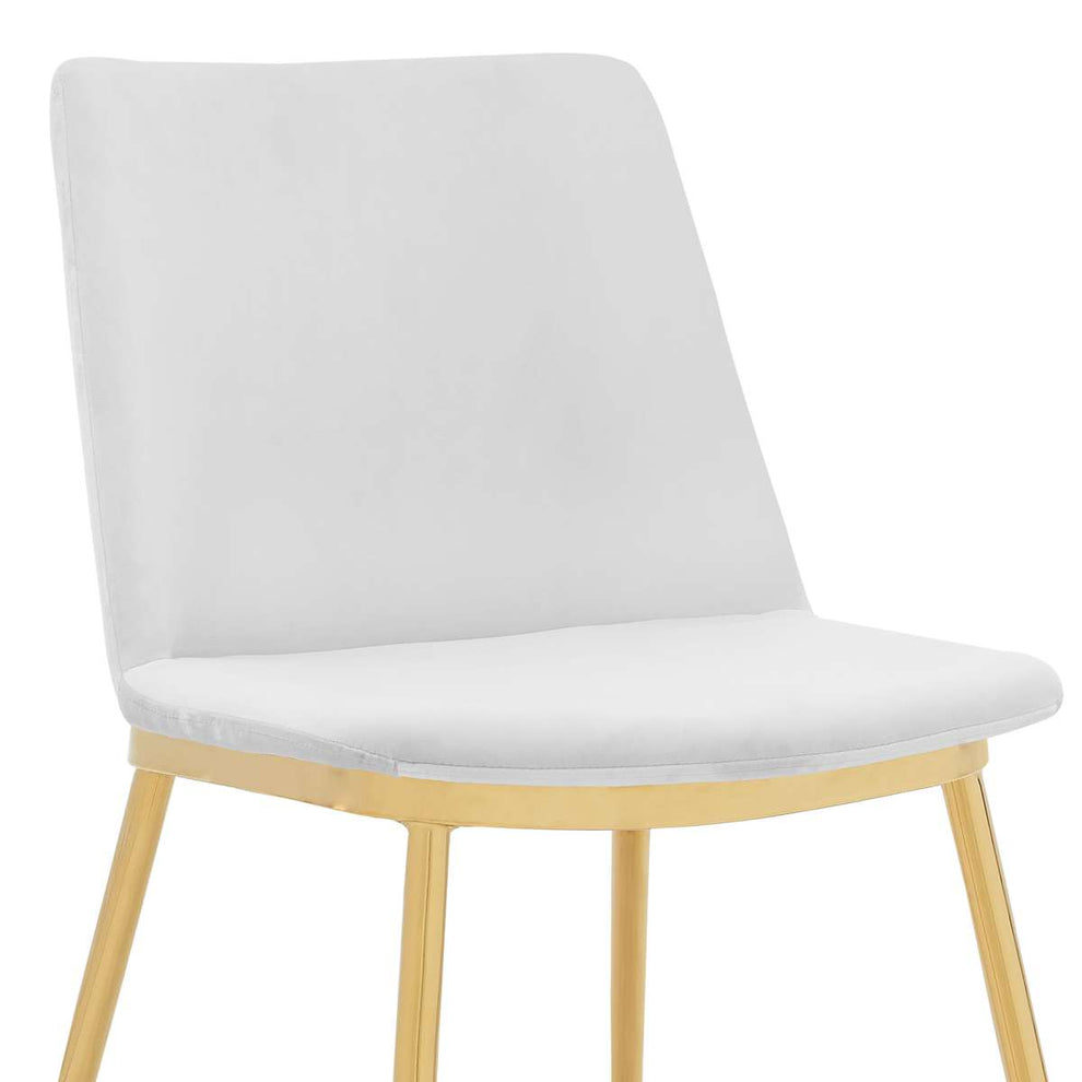 Messina Modern Blue Velvet and Gold Metal Leg Dining Room Chairs - Set of 2 By Armen Living | Dining Chairs | Modishstore - 19