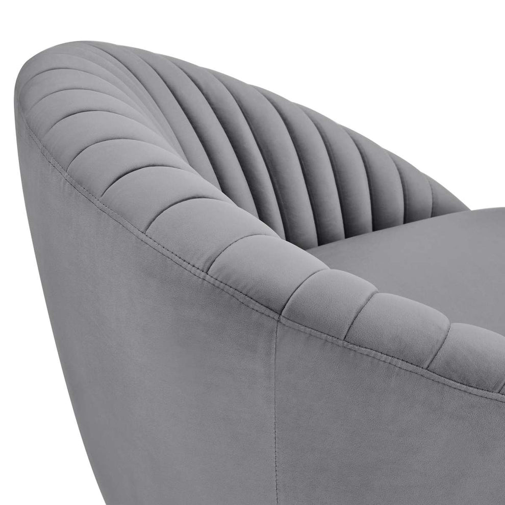 Mitzy Blush Velvet Swivel Accent Chair with Gold Base By Armen Living | Accent Chairs |  Modishstore  - 11