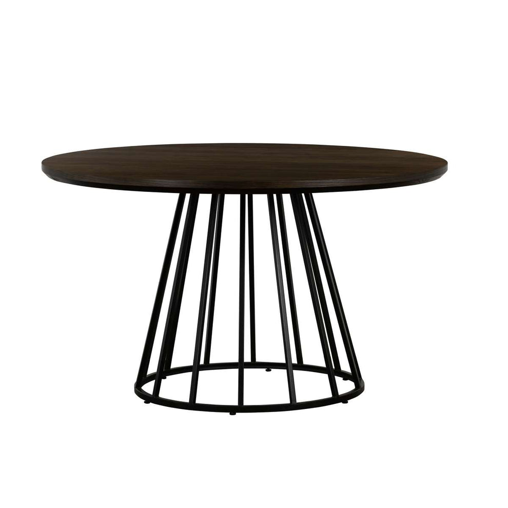 Motion Oak and Metal Round Dining Table By Armen Living | Dining Tables | Modishstore - 2