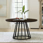 Motion Oak and Metal Round Dining Table By Armen Living | Dining Tables | Modishstore