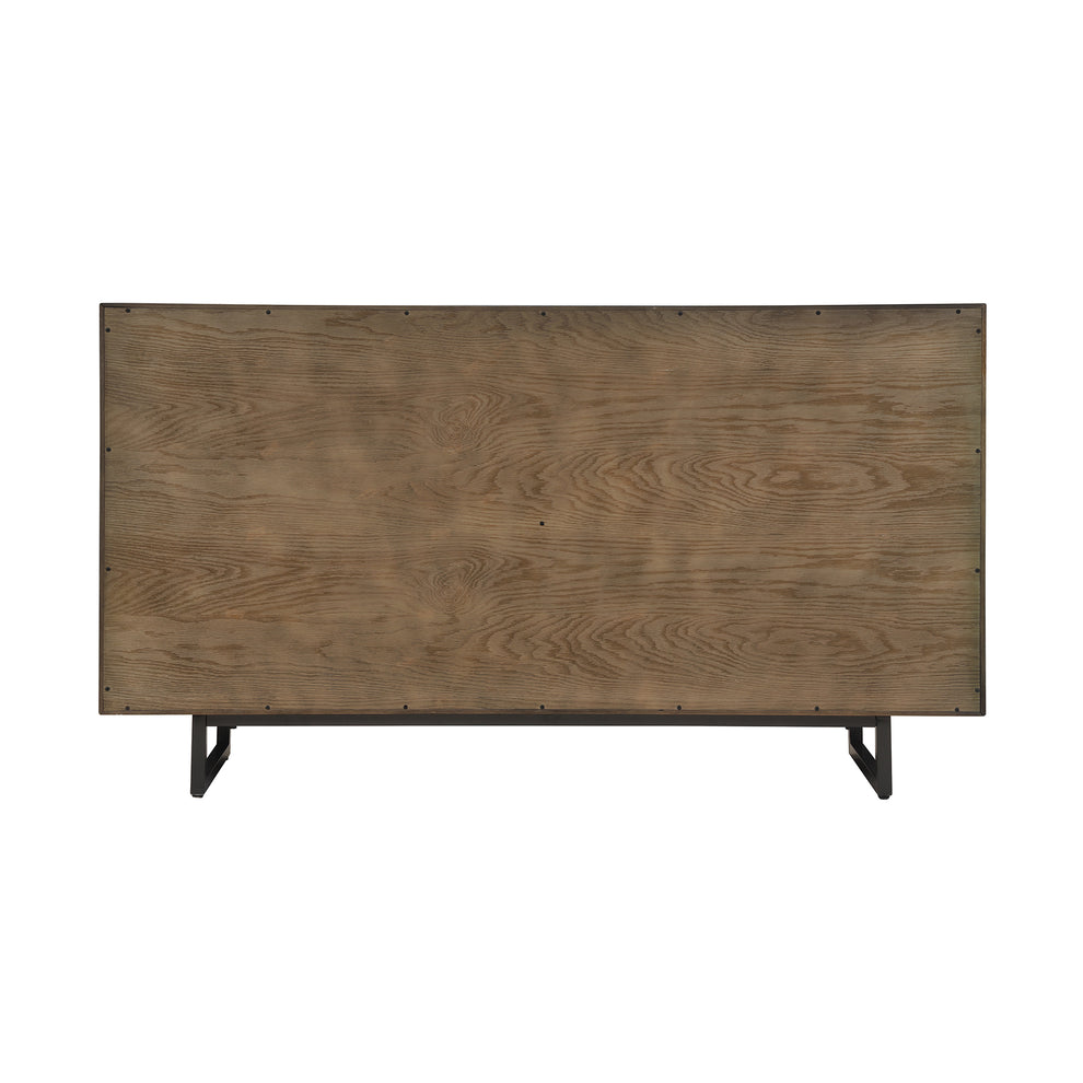 Marquis 6 Drawer Oak Wood Dresser with Black Metal Legs By Armen Living | Dressers | Modishstore - 5