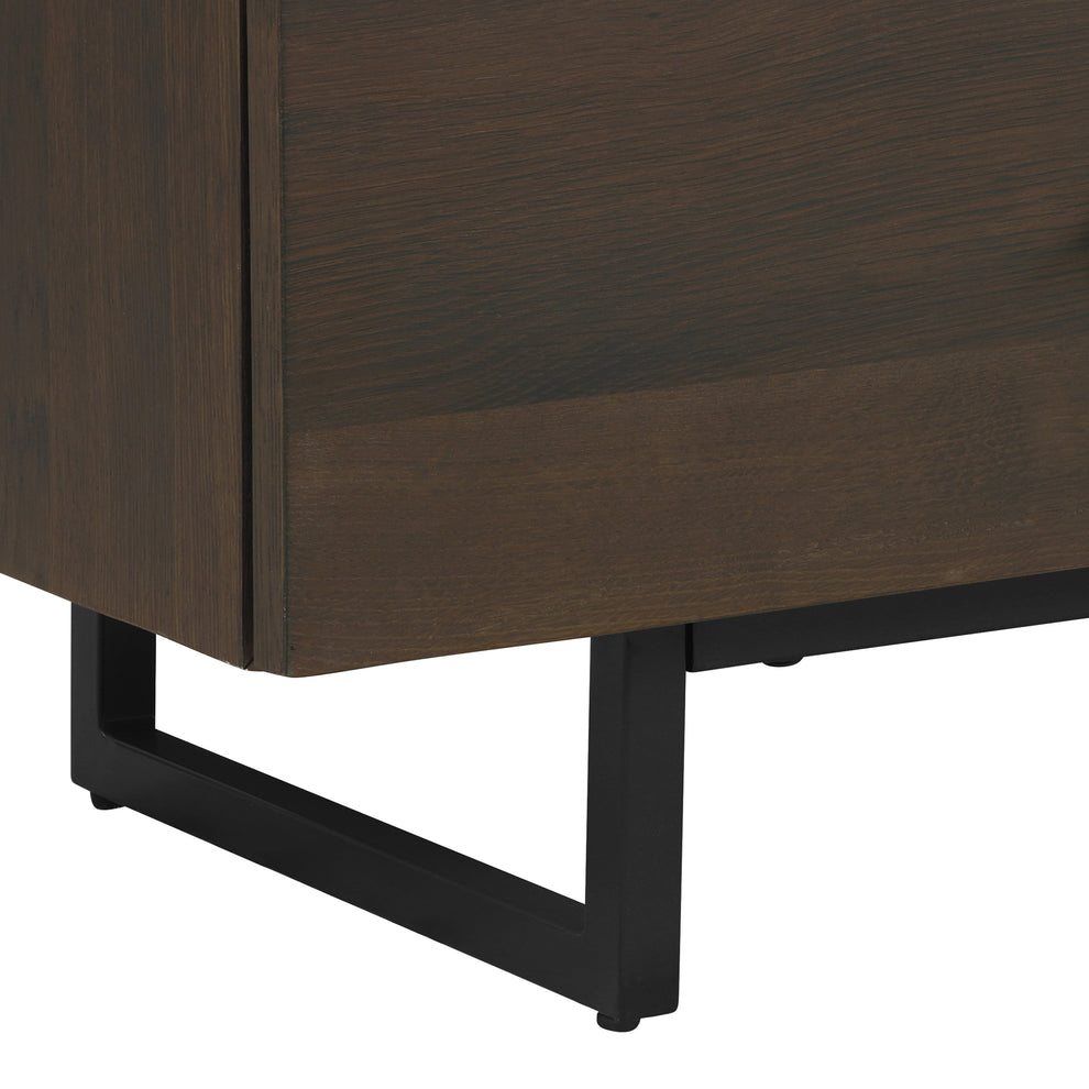 Marquis 6 Drawer Oak Wood Dresser with Black Metal Legs By Armen Living | Dressers | Modishstore - 7