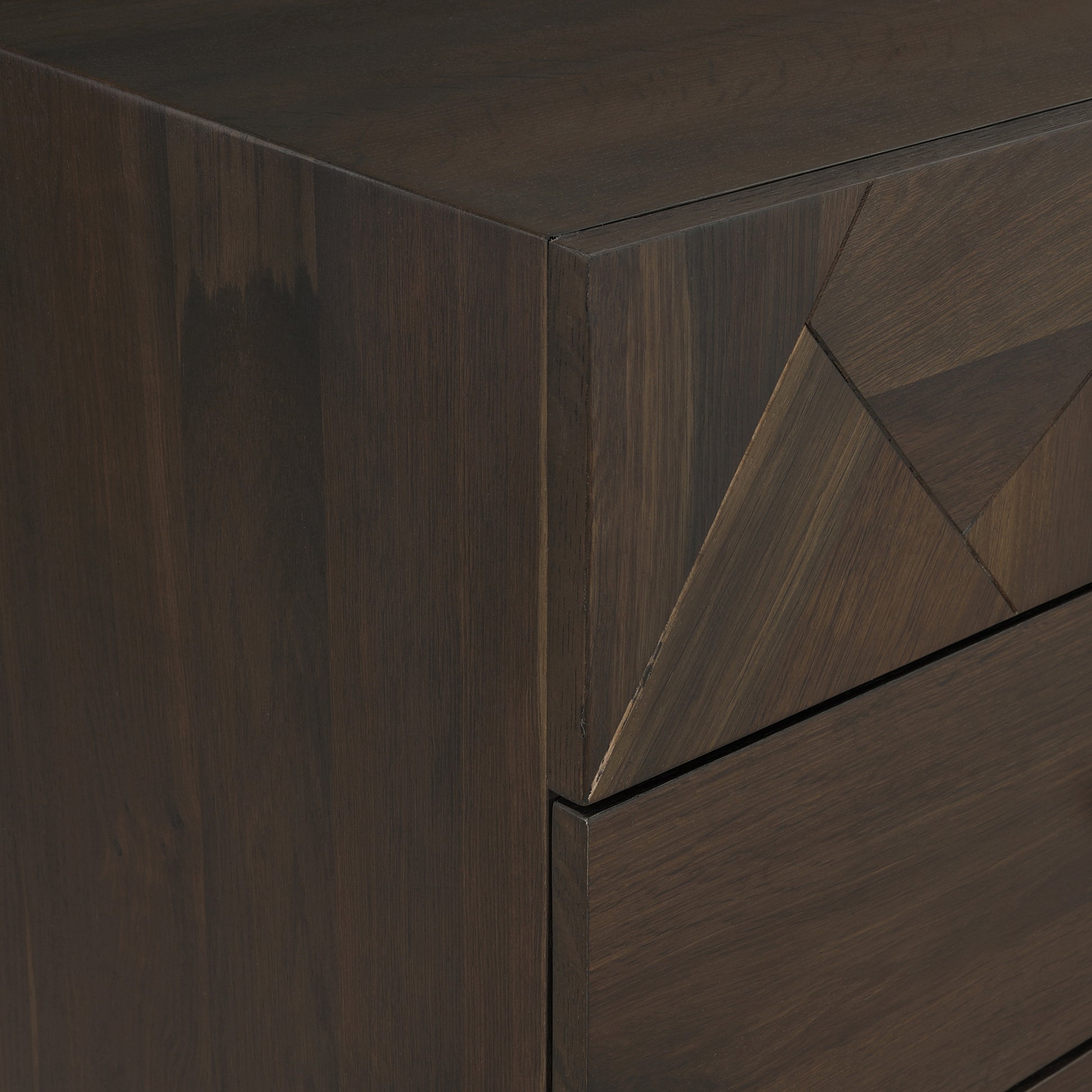 Marquis 6 Drawer Oak Wood Dresser with Black Metal Legs By Armen Living | Dressers | Modishstore - 11