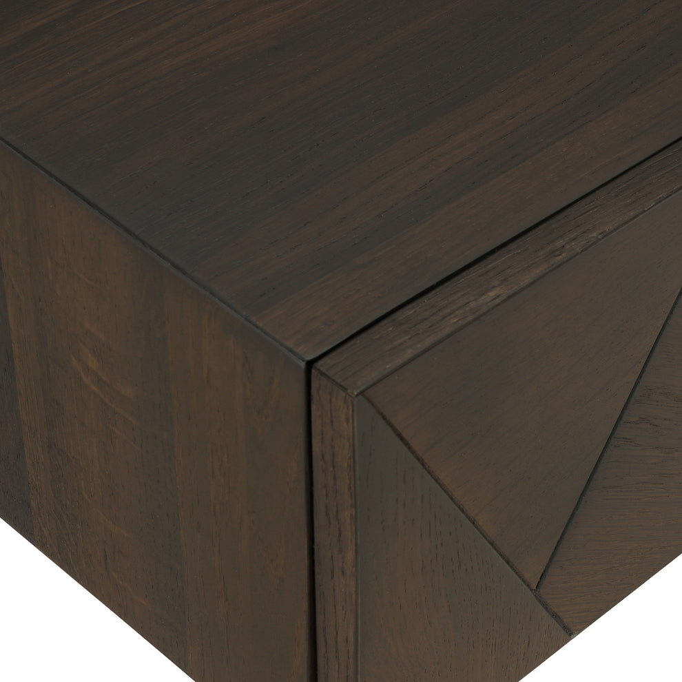 Marquis 1 Drawer Oak Wood Nighstand with Black Metal Legs By Armen Living | Nightstands | Modishstore - 6