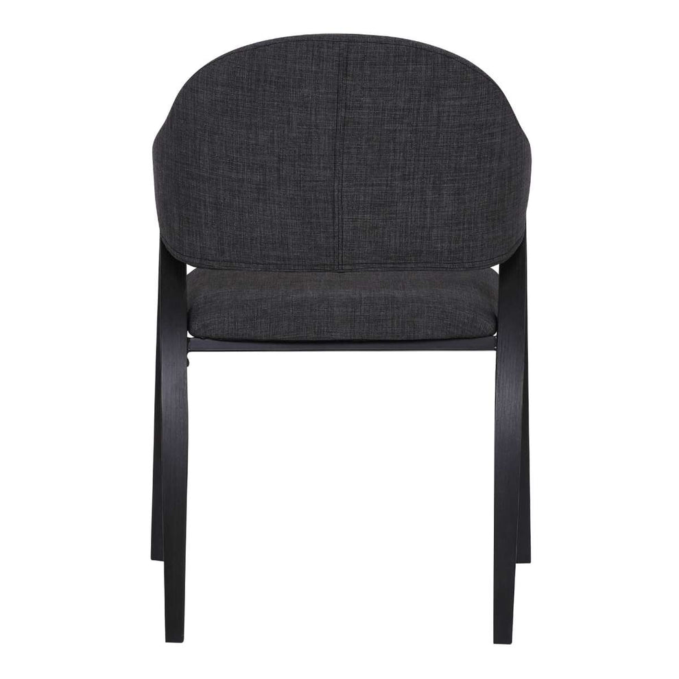 Meadow Contemporary Dining Chair in Black Brush Wood Finish and Charcoal Fabric - Set of 2 By Armen Living | Dining Chairs | Modishstore - 5