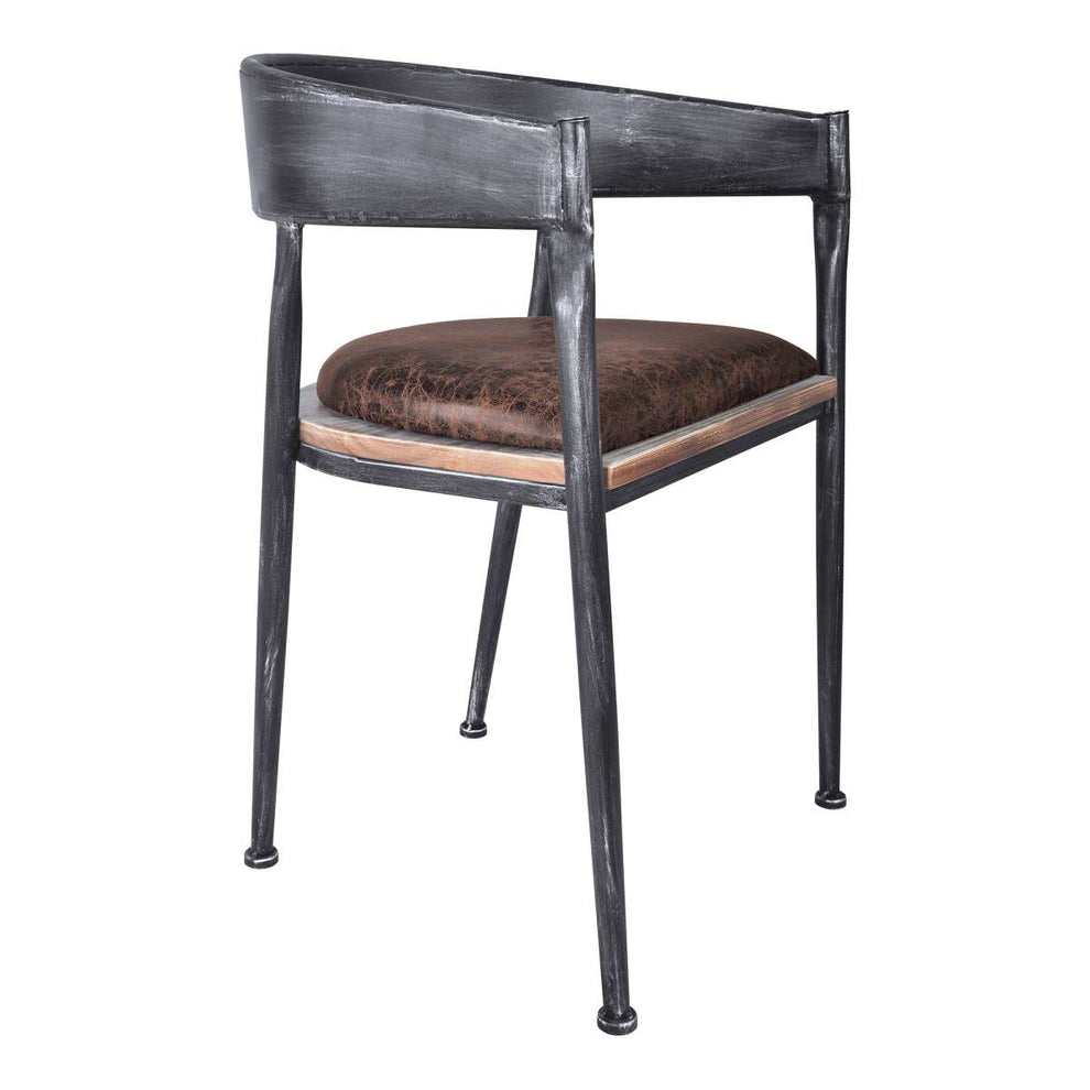 Macey Modern Dining Chair in Industrial Gray and Brown Fabric with Pine Wood - Set of 2 By Armen Living | Dining Chairs | Modishstore - 2