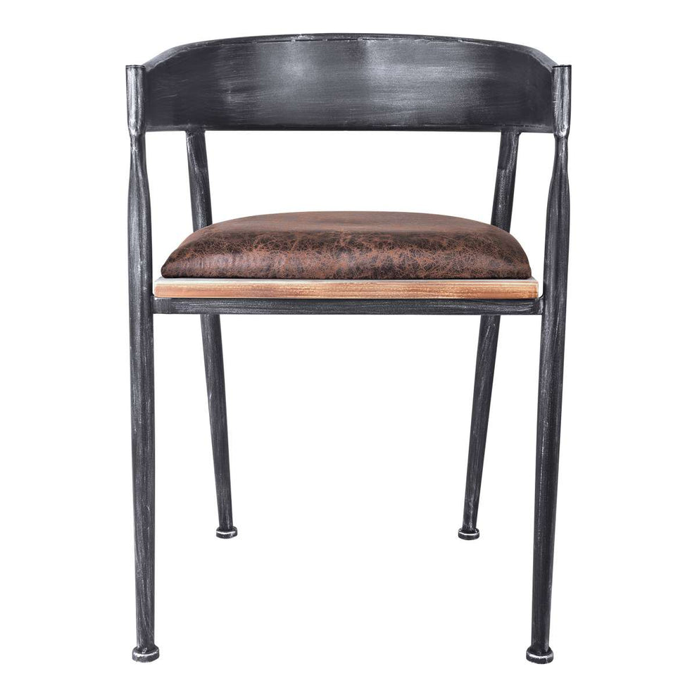 Macey Modern Dining Chair in Industrial Gray and Brown Fabric with Pine Wood - Set of 2 By Armen Living | Dining Chairs | Modishstore - 3