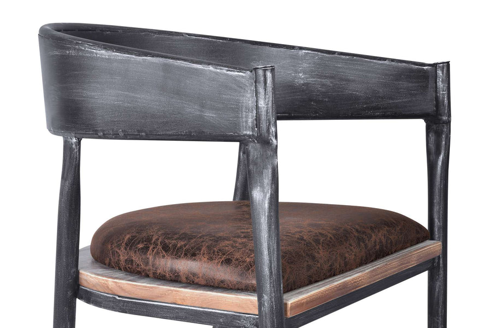 Macey Modern Dining Chair in Industrial Gray and Brown Fabric with Pine Wood - Set of 2 By Armen Living | Dining Chairs | Modishstore - 5