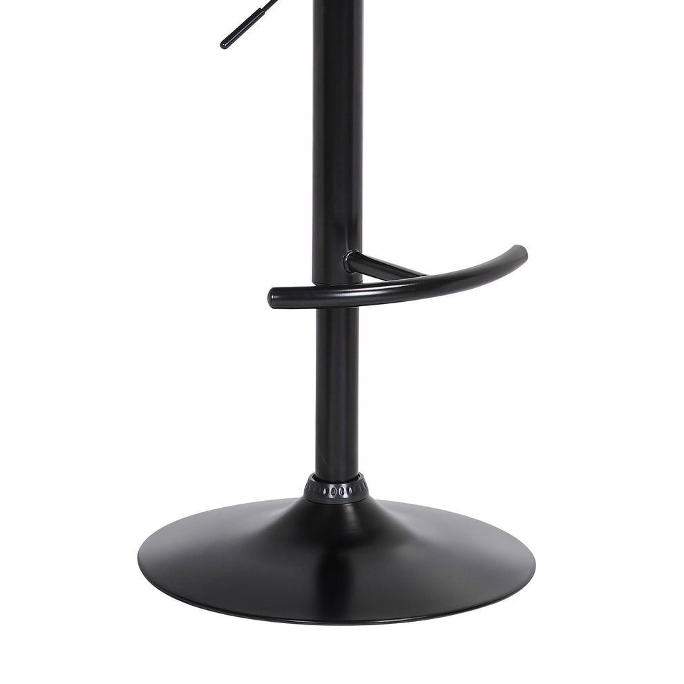 Nash Adjustable Black Wood Bar Stool in Light Gray Fabric with Black Metal By Armen Living | Bar Stools | Modishstore - 7