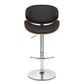 Naples Black Faux Leather Adjustable Height Swivel Walnut Wood and Chrome Base Bar Stool By Armen Living | Bar Stools | Modishstore - 3