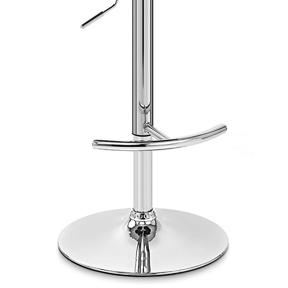 Naples Black Faux Leather Adjustable Height Swivel Walnut Wood and Chrome Base Bar Stool By Armen Living | Bar Stools | Modishstore - 13