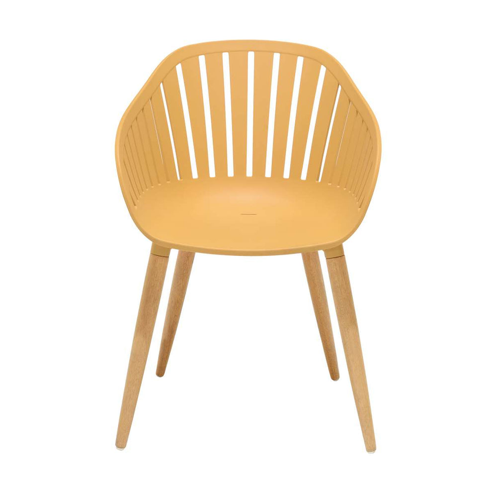 Nassau Outdoor Arm Dining Chairs in Honey Yellow Finish with Wood legs- Set of 2 By Armen Living | Outdoor Chairs |  Modishstore  - 7