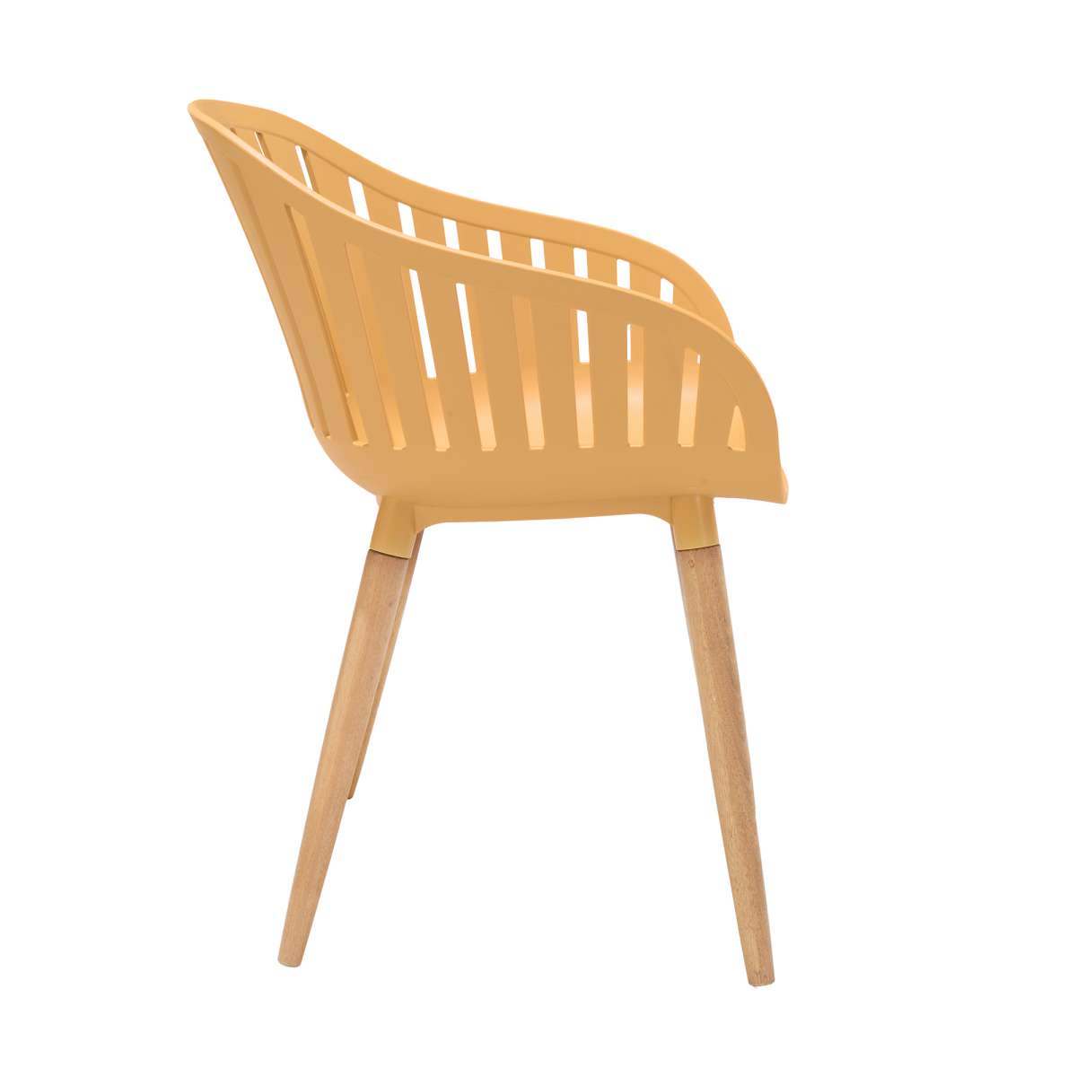 Nassau Outdoor Arm Dining Chairs in Honey Yellow Finish with Wood legs- Set of 2 By Armen Living | Outdoor Chairs |  Modishstore  - 3