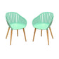 Nassau Outdoor Mint Green Dining Chair with Eucalyptus Wood Legs - Set of 2 By Armen Living | Outdoor Chairs |  Modishstore  - 2