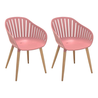 Nassau Outdoor Arm Dining Chairs in Honey Yellow Finish with Wood legs- Set of 2 By Armen Living | Outdoor Chairs |  Modishstore  - 9