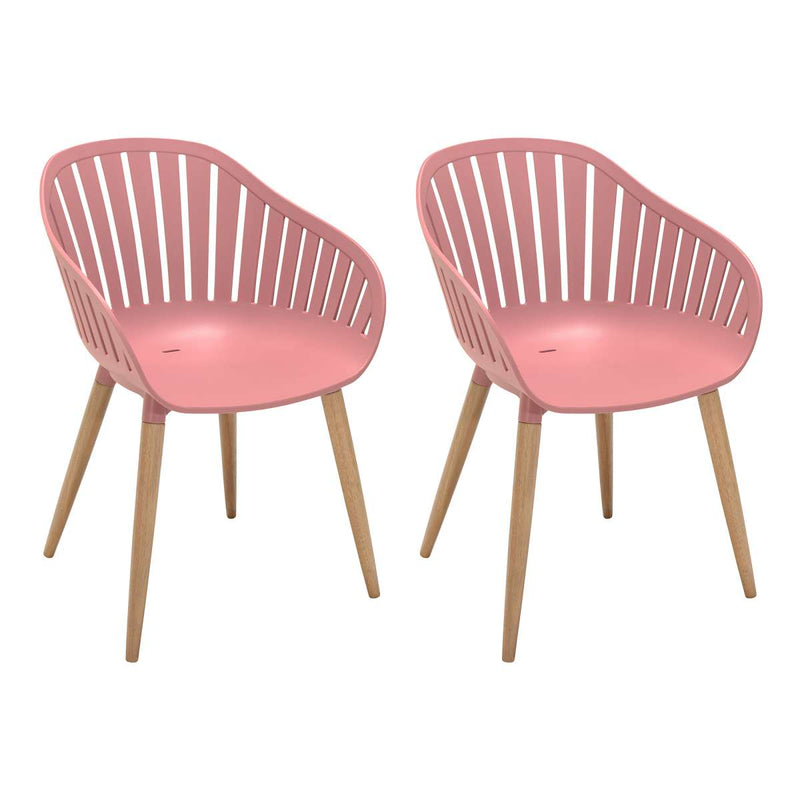 Nassau Outdoor Arm Dining Chairs in Honey Yellow Finish with Wood legs- Set of 2 By Armen Living | Outdoor Chairs |  Modishstore  - 9