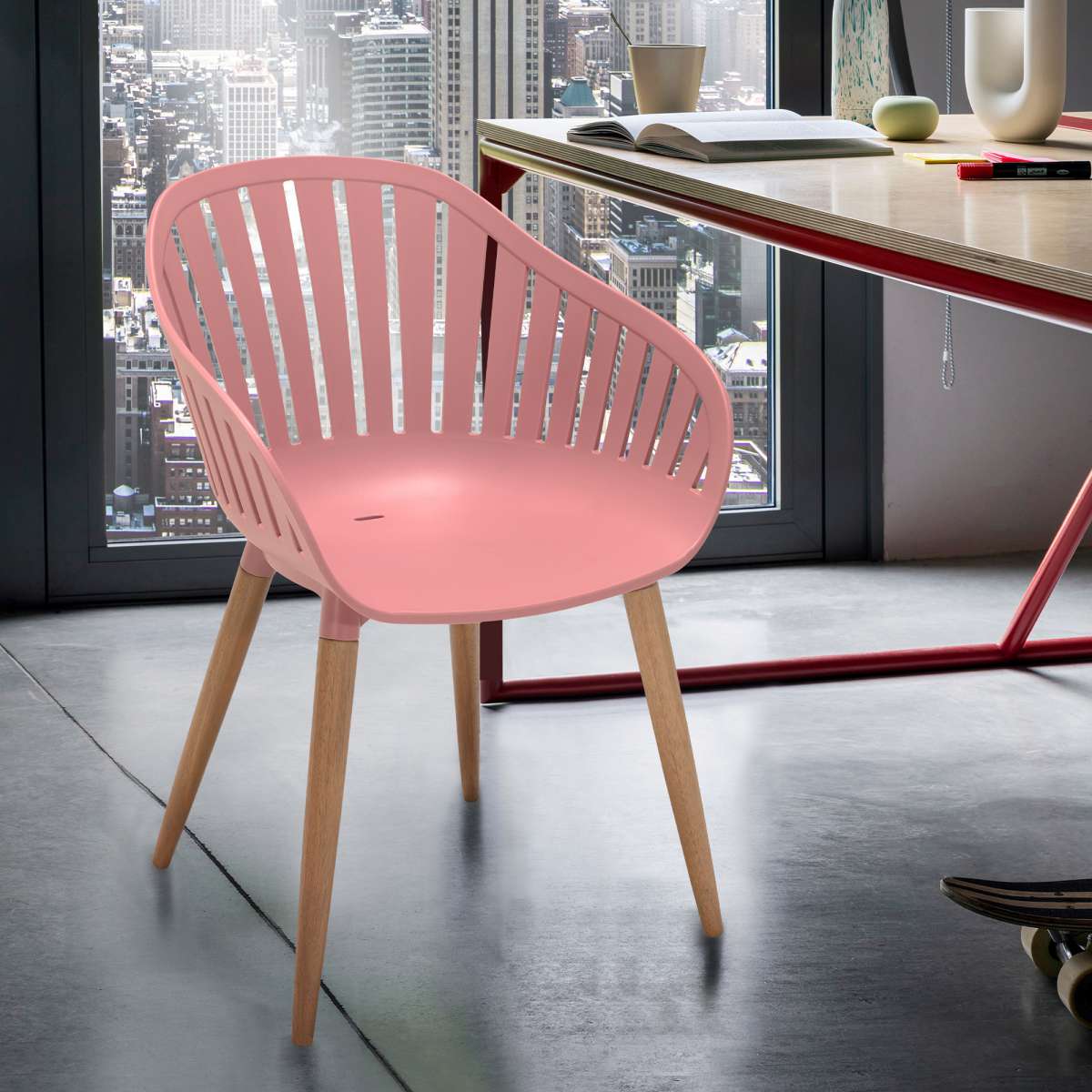 Nassau Outdoor Arm Dining Chairs in Honey Yellow Finish with Wood legs- Set of 2 By Armen Living | Outdoor Chairs |  Modishstore  - 13