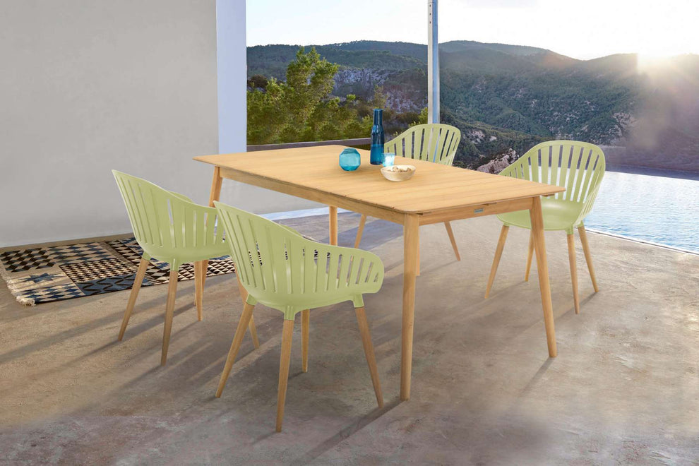 Nassau Outdoor Arm Dining Chairs in Honey Yellow Finish with Wood legs- Set of 2 By Armen Living | Outdoor Chairs |  Modishstore  - 16