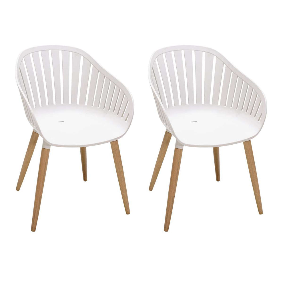 Nassau Outdoor Arm Dining Chairs in Honey Yellow Finish with Wood legs- Set of 2 By Armen Living | Outdoor Chairs |  Modishstore  - 22