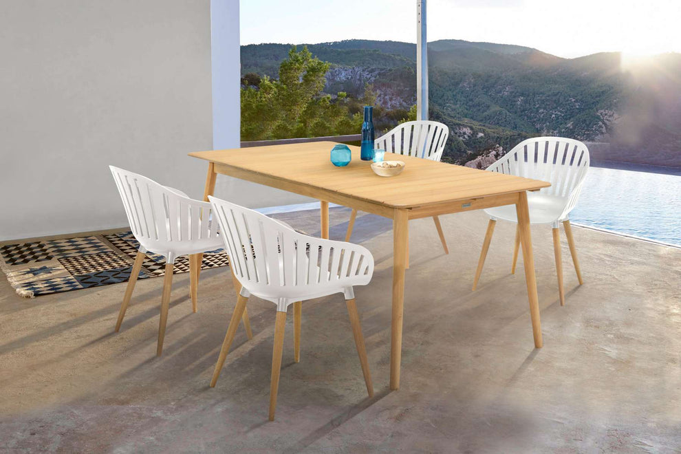 Nassau Outdoor Arm Dining Chairs in Honey Yellow Finish with Wood legs- Set of 2 By Armen Living | Outdoor Chairs |  Modishstore  - 27