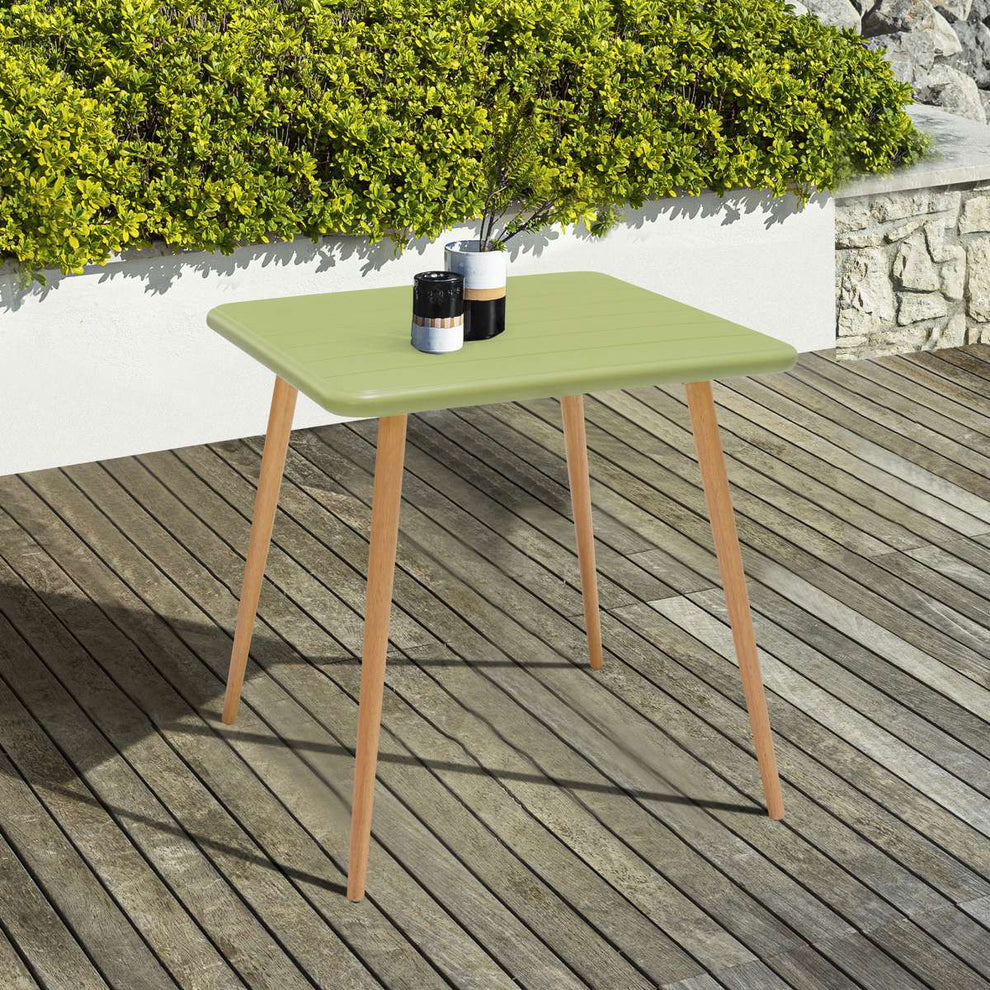 Nassau Square Outdoor Green Eucalyptus Dining Table By Armen Living | Outdoor Tables |  Modishstore  - 16