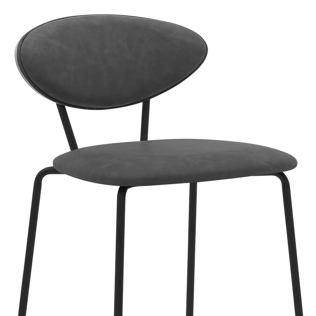 Neo 26" Gray Faux Leather and Metal Counter Height Bar Stool By Armen Living | Bar Stools |  Modishstore  - 5