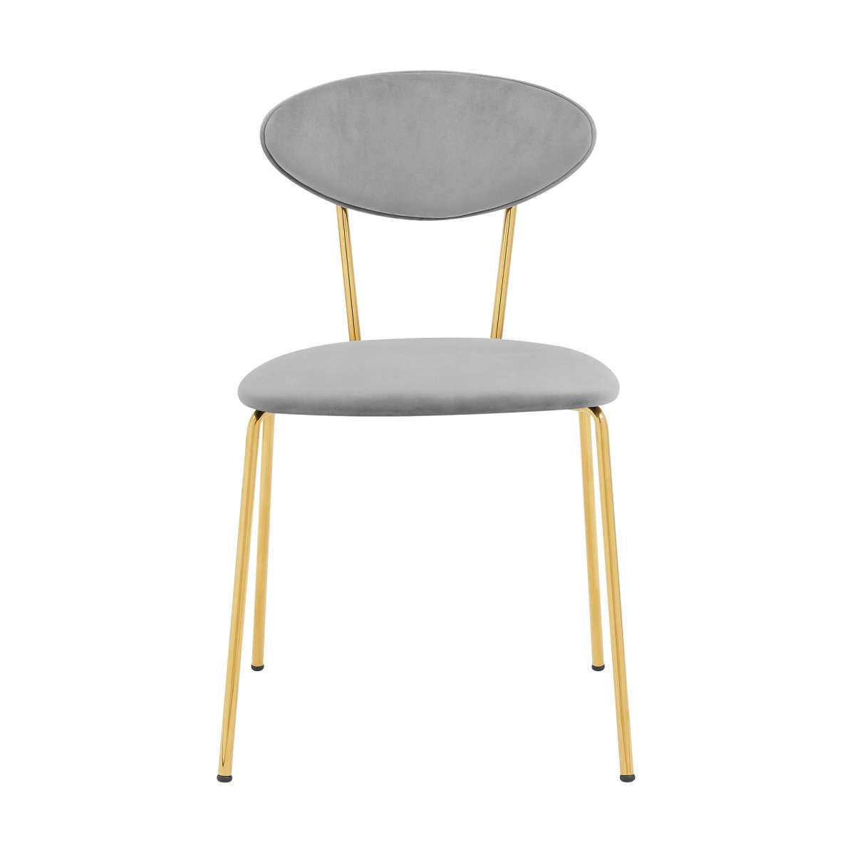 Neo Modern Gray Velvet and Gold Metal Leg Dining Room Chairs - Set of 2 By Armen Living | Dining Chairs | Modishstore - 3