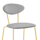 Neo Modern Gray Velvet and Gold Metal Leg Dining Room Chairs - Set of 2 By Armen Living | Dining Chairs | Modishstore - 5