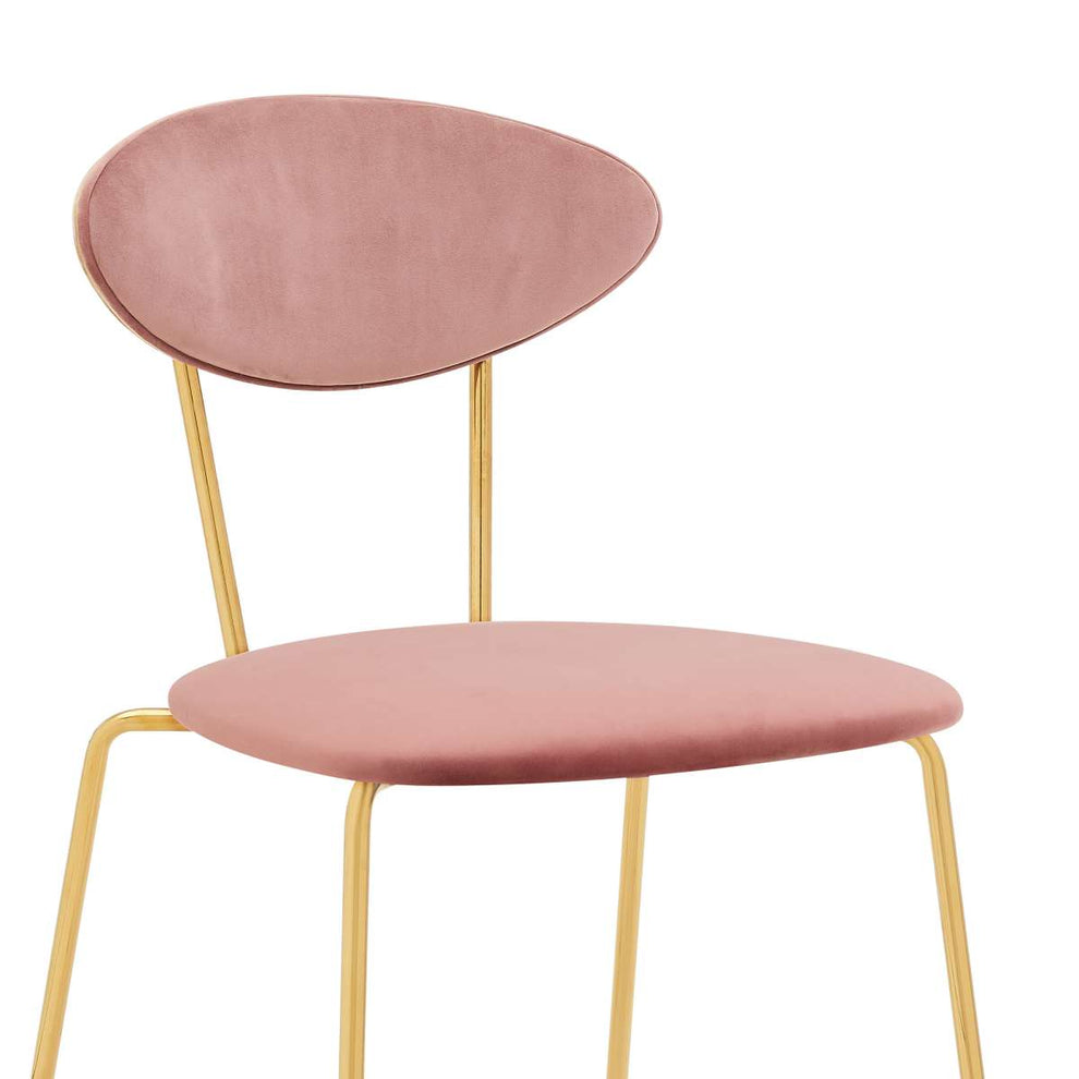 Neo Modern Gray Velvet and Gold Metal Leg Dining Room Chairs - Set of 2 By Armen Living | Dining Chairs | Modishstore - 18