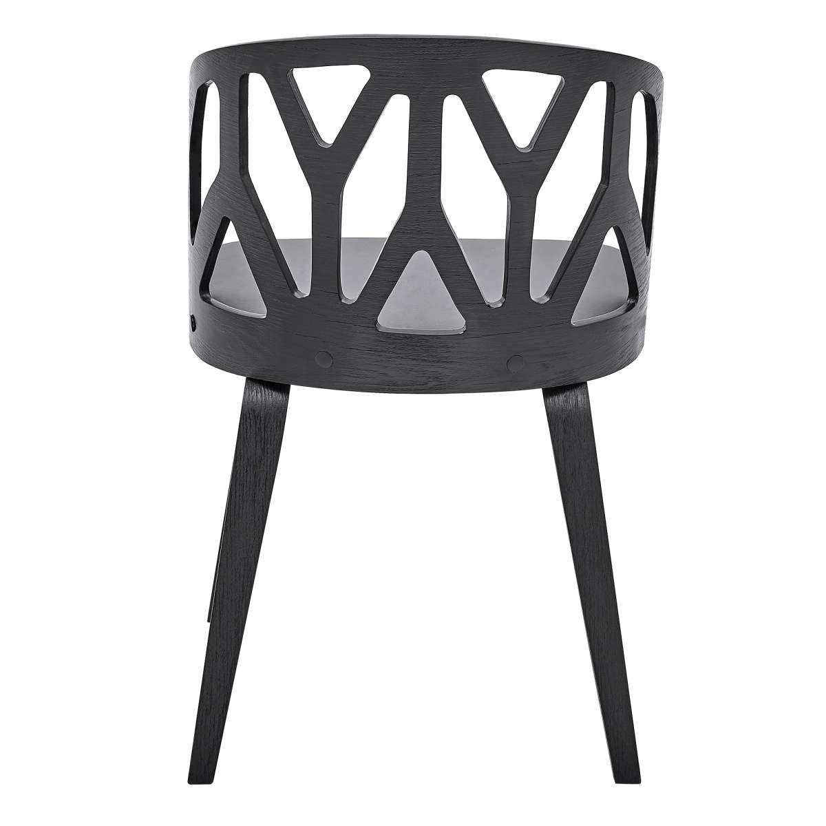 Nia Gray Faux Leather and Black Wood Dining Chairs - Set of 2 By Armen Living | Dining Chairs | Modishstore - 4