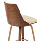Nolte 30" Swivel Bar Stool in Cream Faux Leather and Walnut Wood By Armen Living | Bar Stools |  Modishstore  - 5