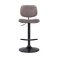 Nancy Adjustable Gray Velvet Swivel Barstool in Black Powder Coated Finish By Armen Living | Bar Stools | Modishstore - 2