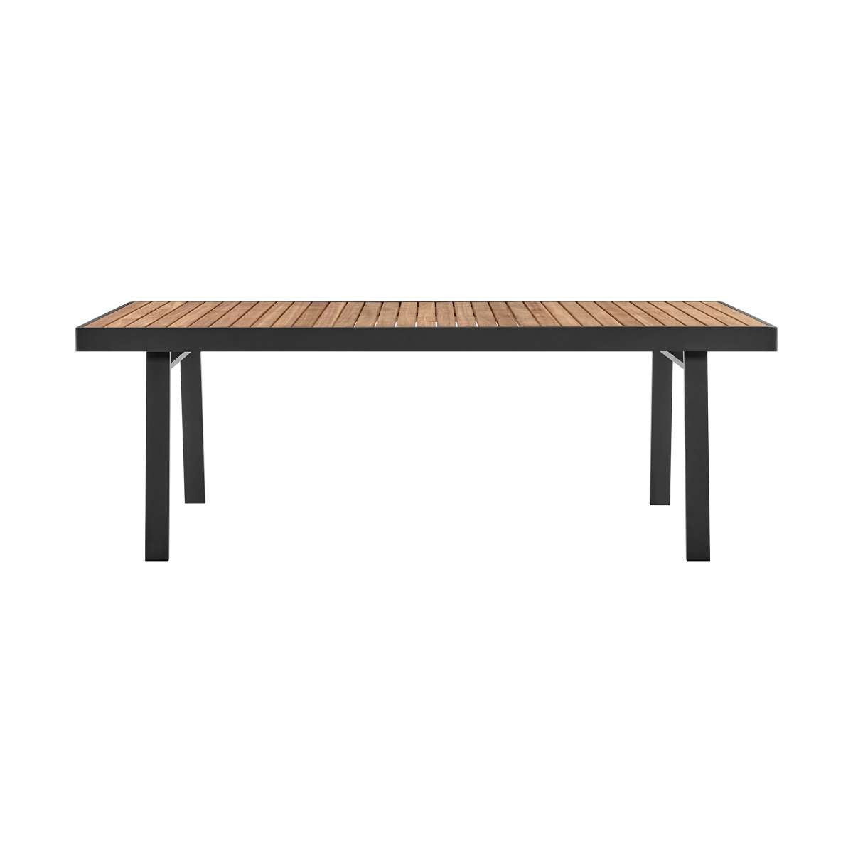 Nofi Outdoor Patio Dining Table in Charcoal Finish with Teak Wood Top By Armen Living | Outdoor Tables |  Modishstore  - 3