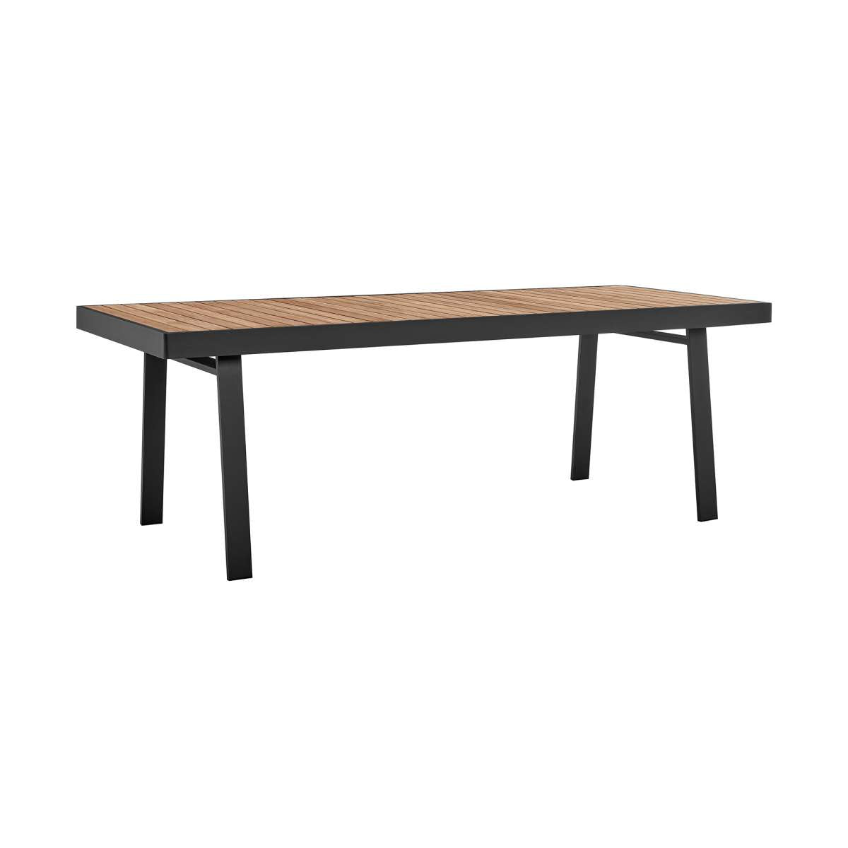 Nofi Outdoor Patio Dining Table in Charcoal Finish with Teak Wood Top By Armen Living | Outdoor Tables |  Modishstore  - 4