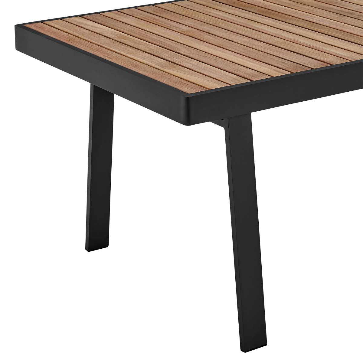 Nofi Outdoor Patio Dining Table in Charcoal Finish with Teak Wood Top By Armen Living | Outdoor Tables |  Modishstore  - 5