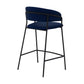 Nara 26" Blue Faux Leather and Metal Counter Height Bar Stool By Armen Living | Bar Stools |  Modishstore  - 7