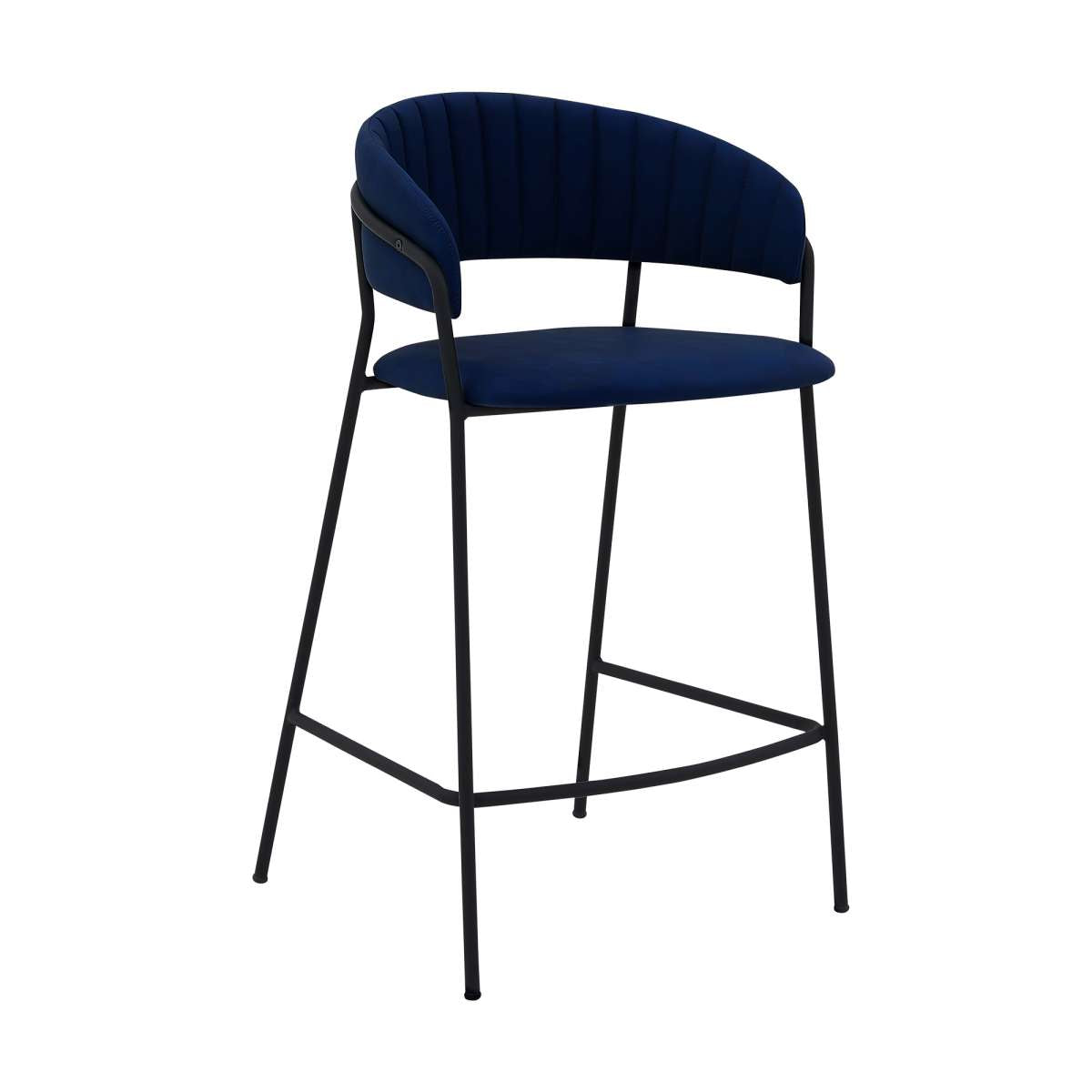 Nara 26" Blue Faux Leather and Metal Counter Height Bar Stool By Armen Living | Bar Stools |  Modishstore  - 5