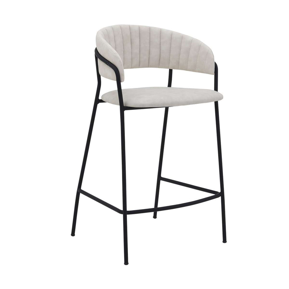 Nara 26" Blue Faux Leather and Metal Counter Height Bar Stool By Armen Living | Bar Stools |  Modishstore  - 9