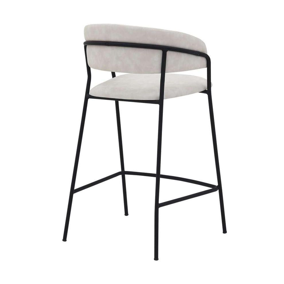 Nara 26" Blue Faux Leather and Metal Counter Height Bar Stool By Armen Living | Bar Stools |  Modishstore  - 11