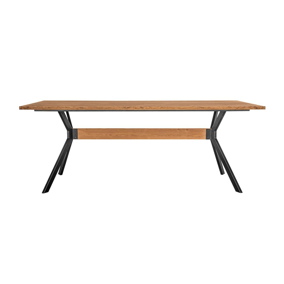 Nevada Rustic Oak Wood Trestle Base Dining Table in Balsamico By Armen Living | Dining Tables |  Modishstore  - 2