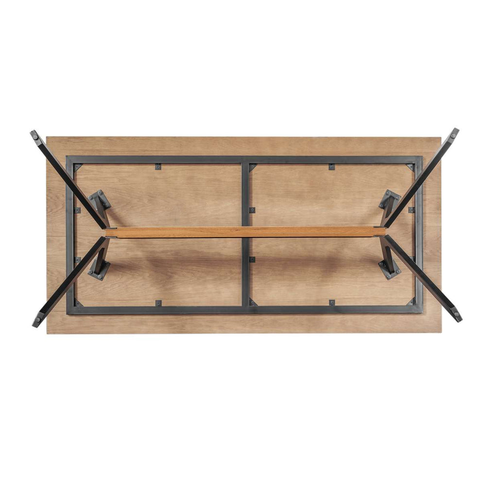 Nevada Rustic Oak Wood Trestle Base Dining Table in Balsamico By Armen Living | Dining Tables |  Modishstore  - 4