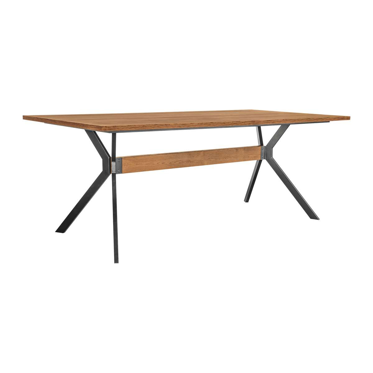 Nevada Rustic Oak Wood Trestle Base Dining Table in Balsamico By Armen Living | Dining Tables |  Modishstore 