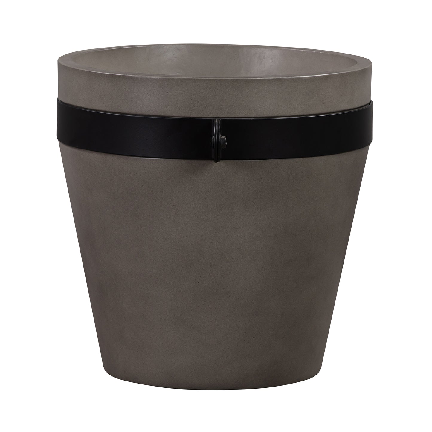 Obsidian Medium Indoor or Outdoor Planter in Grey Concrete with Black Accent By Armen Living | Planters, Troughs & Cachepots | Modishstore - 2