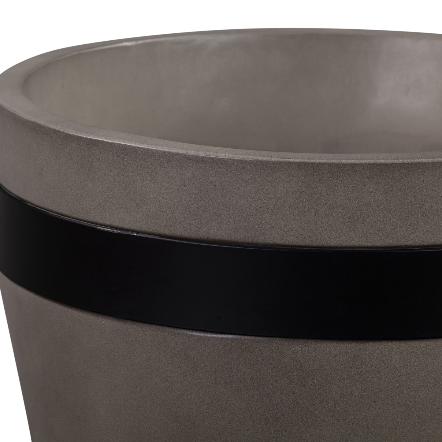 Obsidian Medium Indoor or Outdoor Planter in Grey Concrete with Black Accent By Armen Living | Planters, Troughs & Cachepots | Modishstore - 5