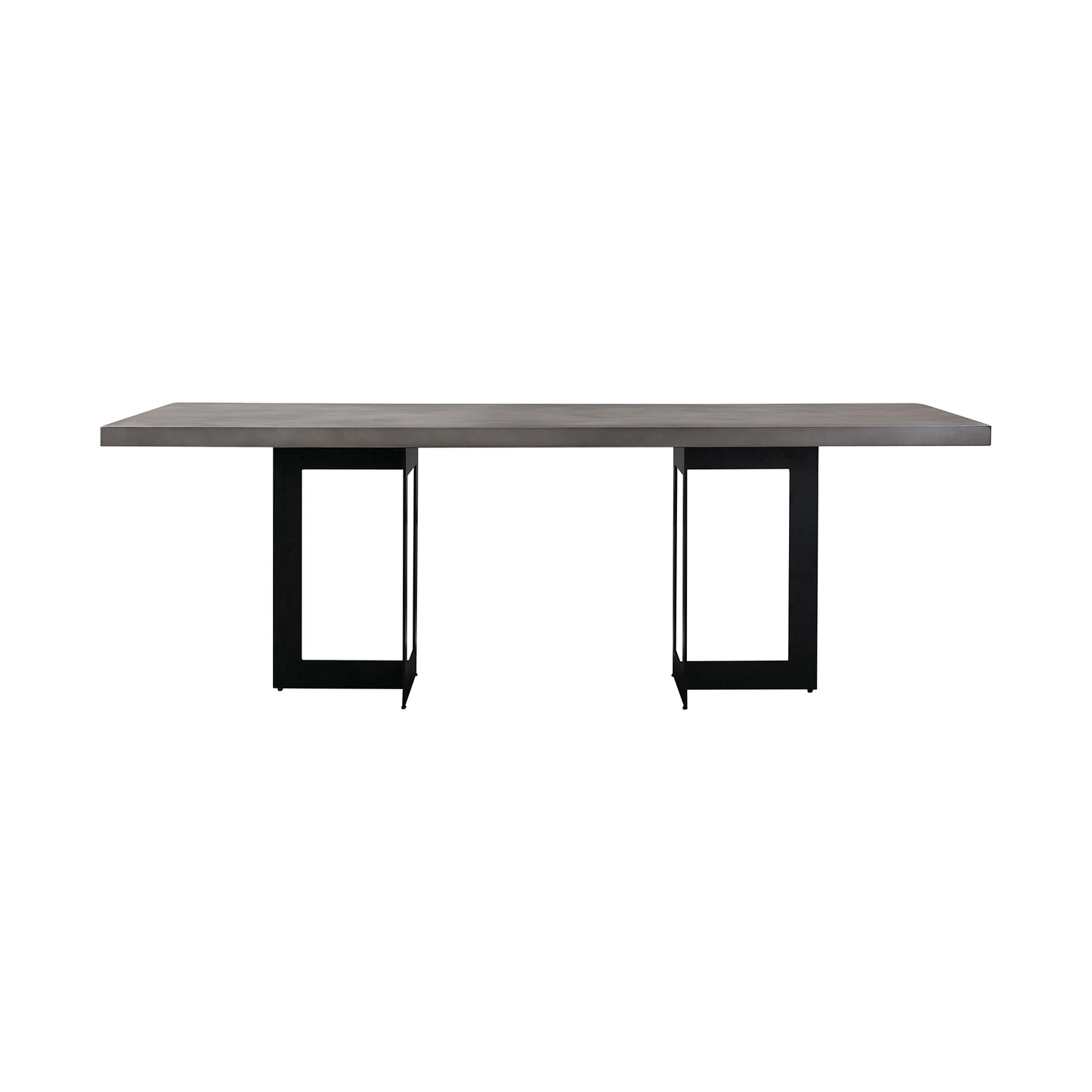 Odet Rectangular 87" Dining Table in Concrete and Black Metal By Armen Living | Dining Tables | Modishstore - 2