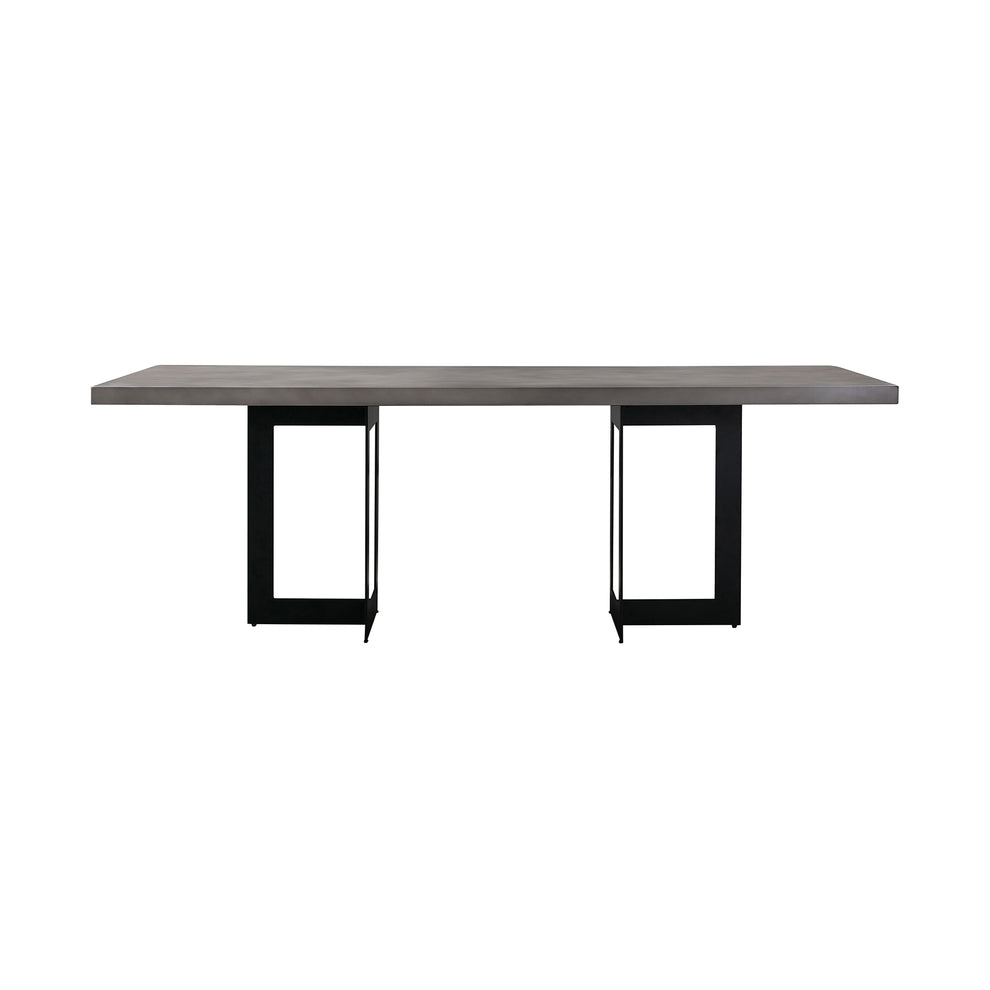 Odet Rectangular 87" Dining Table in Concrete and Black Metal By Armen Living | Dining Tables | Modishstore - 2
