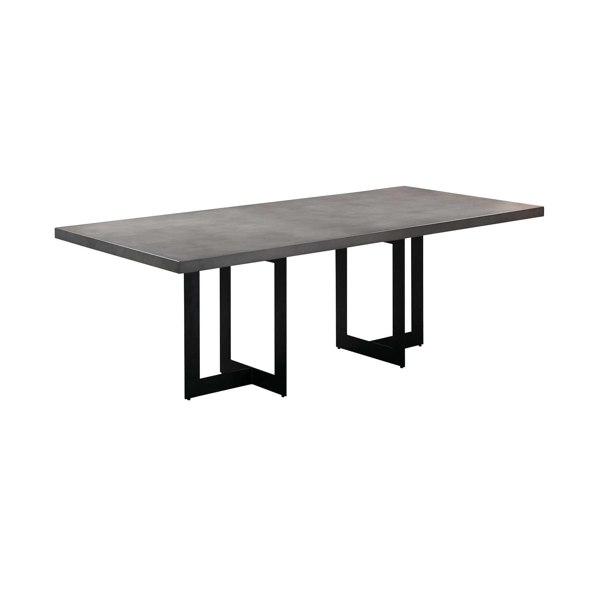 Odet Rectangular 87" Dining Table in Concrete and Black Metal By Armen Living | Dining Tables | Modishstore - 3
