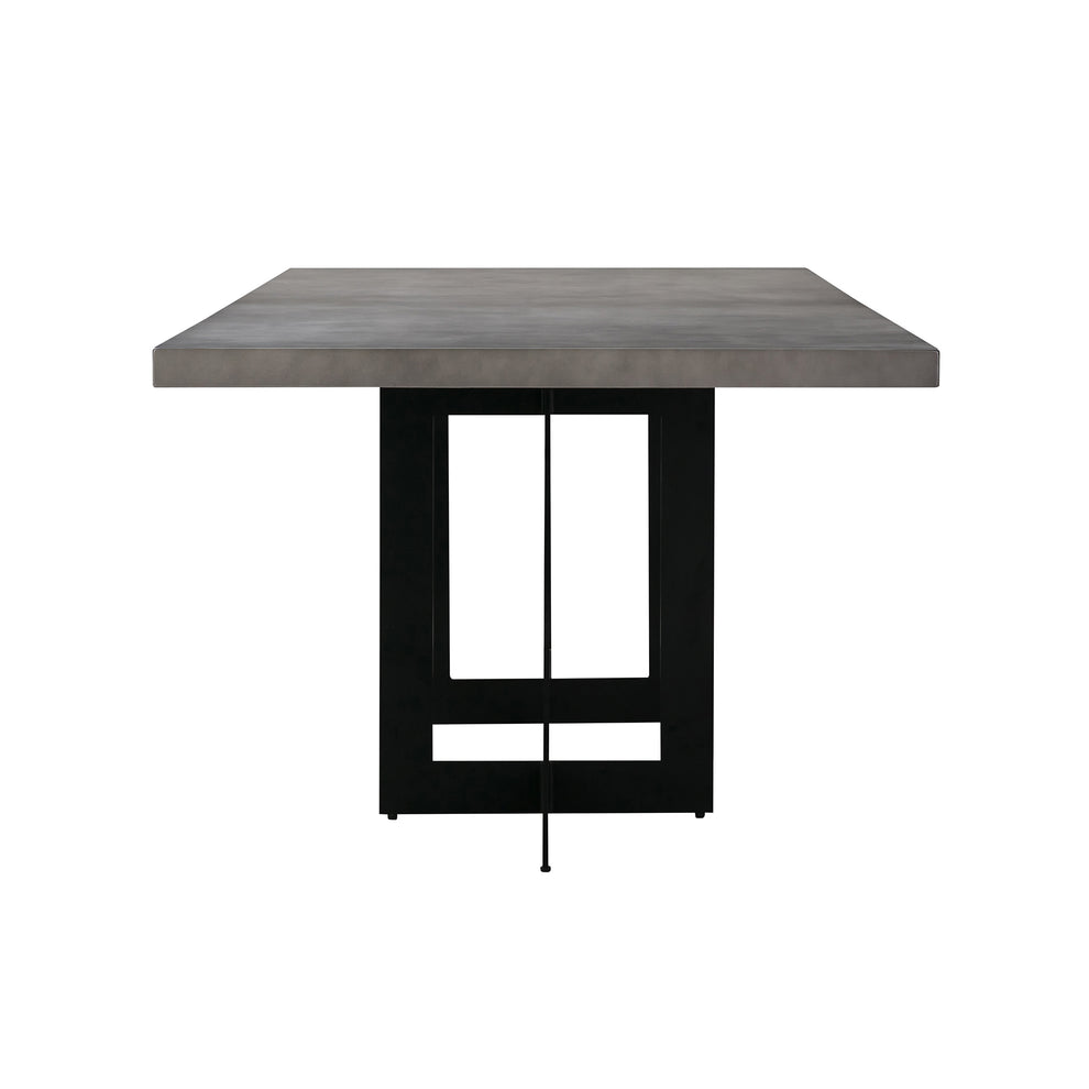 Odet Rectangular 87" Dining Table in Concrete and Black Metal By Armen Living | Dining Tables | Modishstore - 4