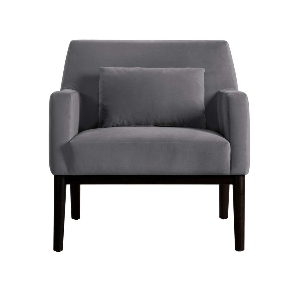 Oliver Blue Velvet Modern Accent Chair with Wood Legs By Armen Living | Accent Chairs |  Modishstore  - 9